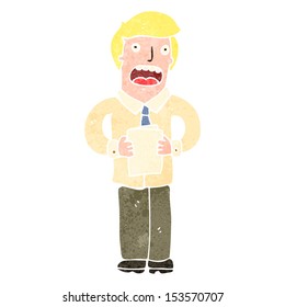 retro cartoon man giving speech