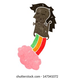 caricatura retro hombre alucinante