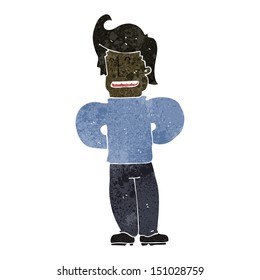 caricaturista retro con las manos detrás