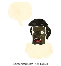 retro cartoon man with head in clouds
