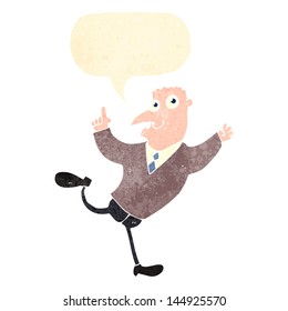 retro cartoon man with idea