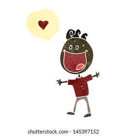 caricatura retro hombre enamorado