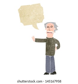 retro cartoon man making stop gesture