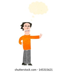 retro cartoon man making stop gesture