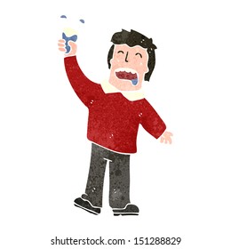 retro cartoon man raising a toast