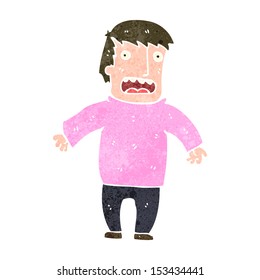 retro cartoon man shrugging shoulders