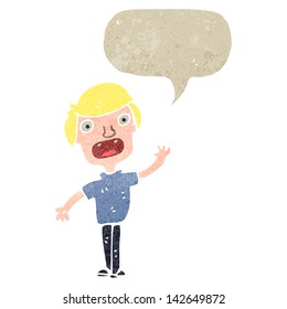 retro cartoon man with speech bubble