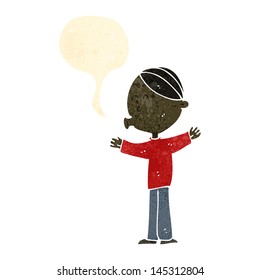 retro cartoon man with speech bubble