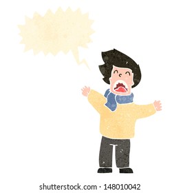 retro cartoon man with speech bubble