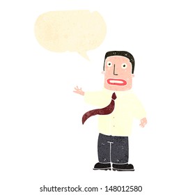 retro cartoon man with speech bubble