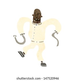 retro cartoon man in straight jacket