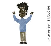 retro cartoon man surrendering