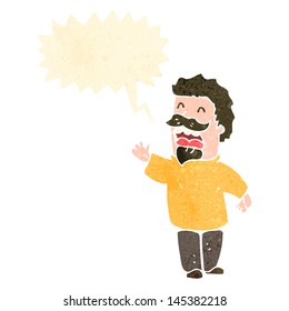 retro cartoon man talking