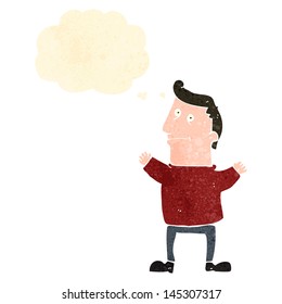 pensamiento del hombre de las caricaturas retro