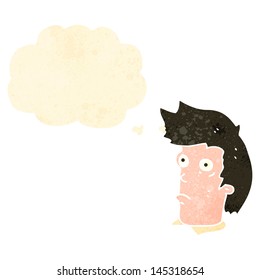 pensamiento del hombre de las caricaturas retro