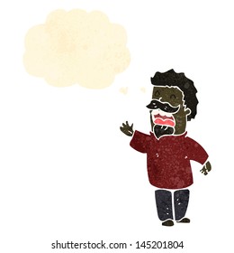 retro cartoon man with thought bubble