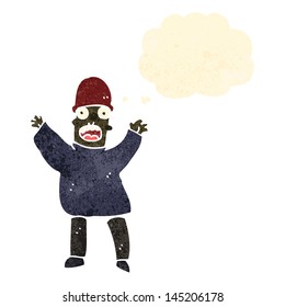 retro cartoon man with thought bubble