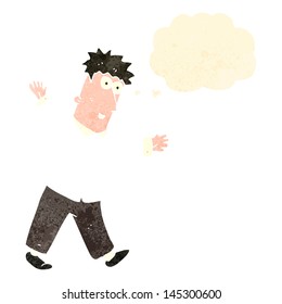 retro cartoon man with thought bubble