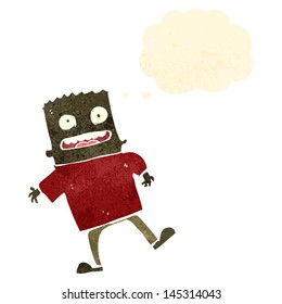 retro cartoon man with thought bubble