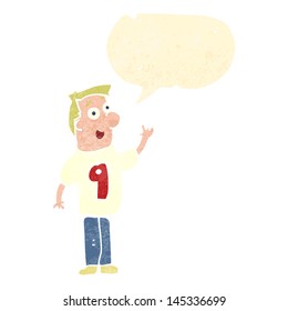 retro cartoon man wearing shirt number nine
