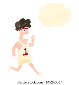 corredor de maratón de dibujos retro