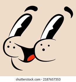 Retro cartoon mascot character element. Character creator for old, retro, vintage logo or brending.