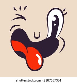 Retro cartoon mascot character element. Character creator for old, retro, vintage logo or brending.