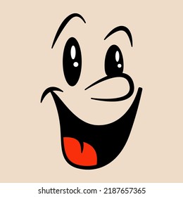 Retro cartoon mascot character element. Character creator for old, retro, vintage logo or brending.