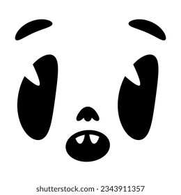 Retro Cartoon Mascot Face with Big Eyes and Open Mouth Vector Illustration