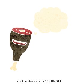 retro cartoon meat character