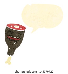 retro cartoon meat character