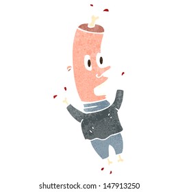 cabeza de carne de dibujos animados retro