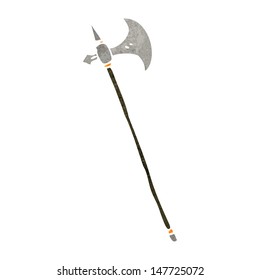 retro cartoon medieval halberd