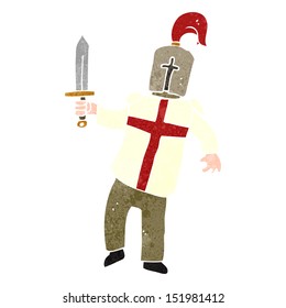 retro cartoon medieval knight