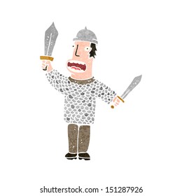 retro cartoon medieval soldier