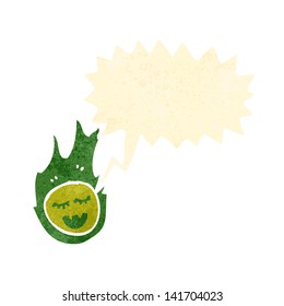 retro cartoon meteor with speech bubble