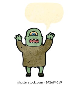 monstruo de dibujos animados retro