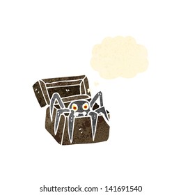 retro cartoon monster in box