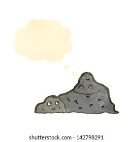 montañas de dibujos animados retro