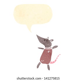 Retro-Cartoon-Maus mit Sprachblase