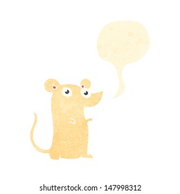 retro cartoon mouse with thought bubble