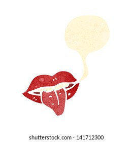 retro cartoon mouth sticking out tongue
