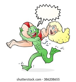 retro cartoon movie monster and girl in bikini