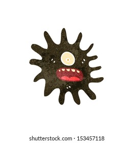 monstruo de la salpicadura de barro de dibujos animados retro