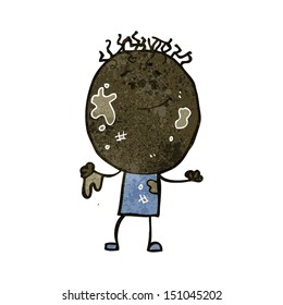 retro cartoon muddy boy