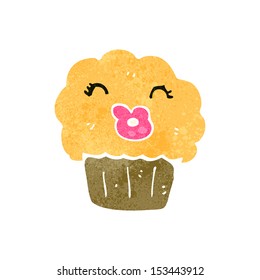 retro cartoon muffin with face