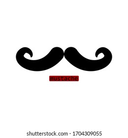Retro cartoon mustache vector. with transparent background