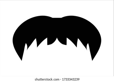 Retro cartoon mustache vector for web or face mask.