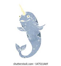 narwhal de dibujos retro