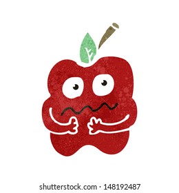 retro cartoon nervous apple